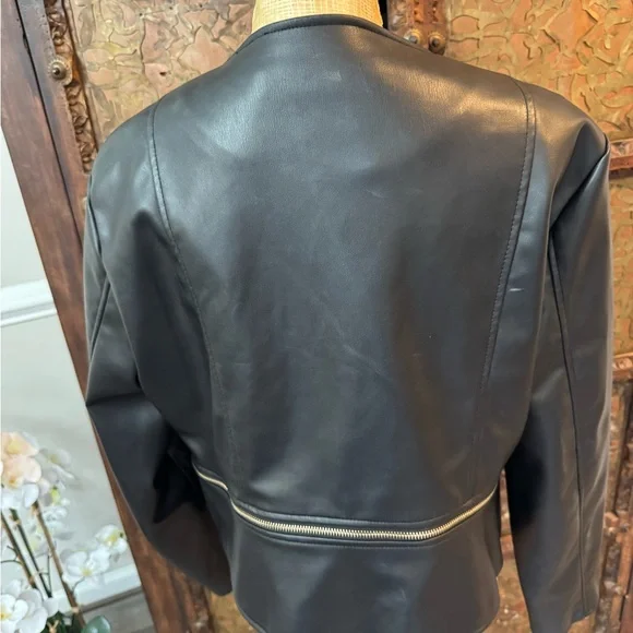Black Leatherette Women's Jacket XXL